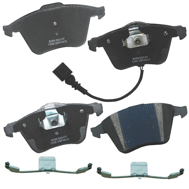 بنديكس وسادات الفرامل الأمامية شبه المعدنية Bendix Premium SBM1359 لسيارة Audi TT 2007، TT 2014-2010، TT Quattro 2008، TT Quattro 2011-2010، TT Quattro 2013، TTS Quattro 2015-2009، Volkswagen Golf 2013، Golf R 2013 - Image 1